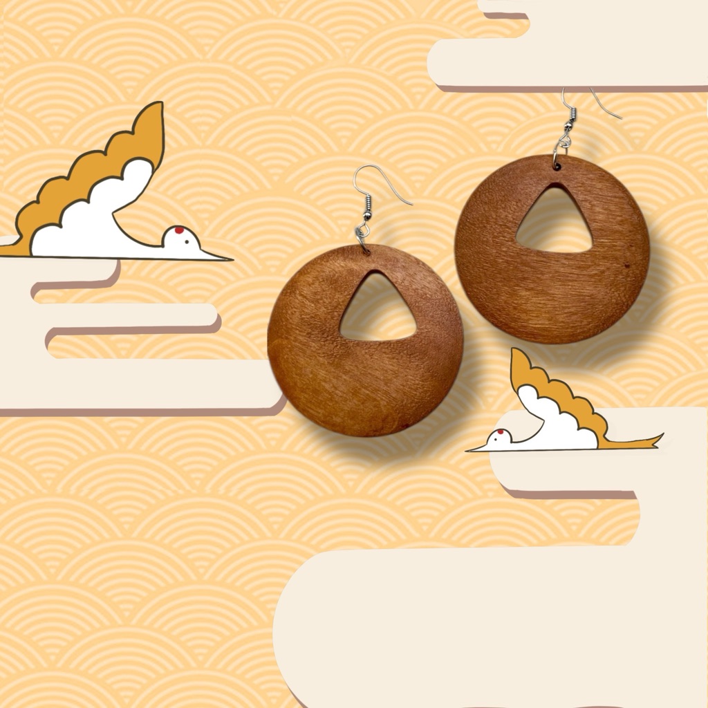 Nwt Boho Wood Dangle Earrings